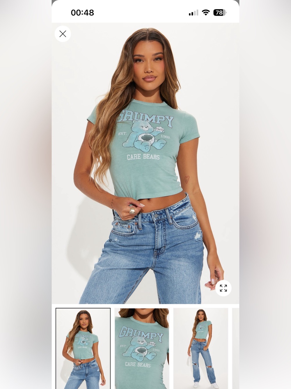 2/40$🔥Crop top Bears Grumpy Bear